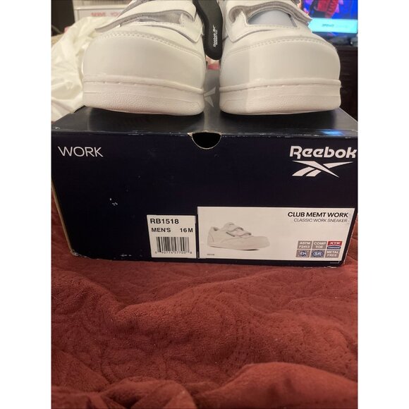 Reebok Men Sz 16M White Club MEM T Work Construction Shoe Safety SRB1518 Comfort main image 4